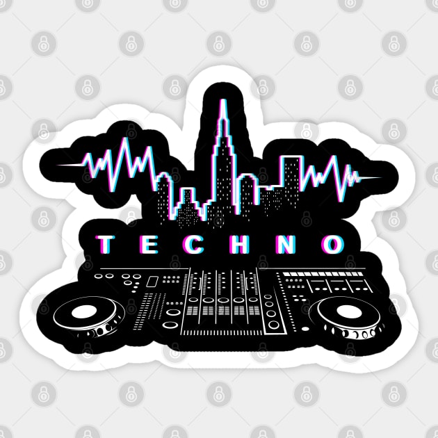 Techno Music New York Sticker by albertocubatas